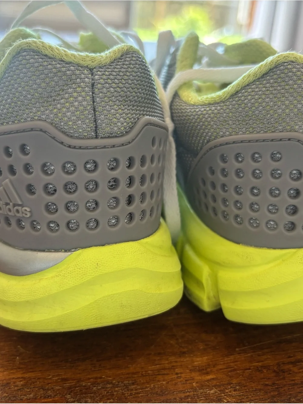 adidas Gray and Neon Yellow Women's size 8 sneakers